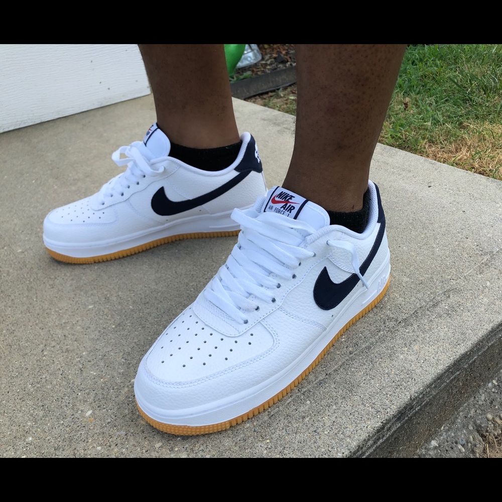 Nike AF1 Navy and Gum Bottom
